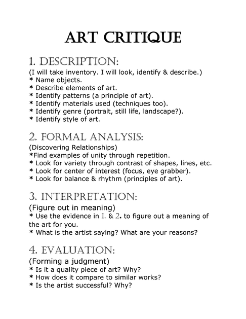 make a critique